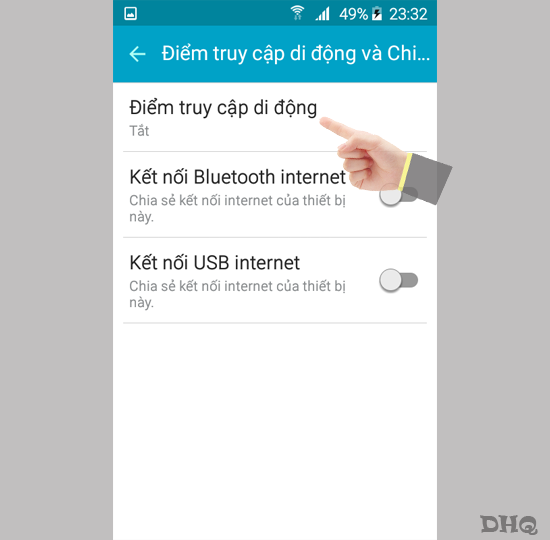 Chọn điểm truy cập di động